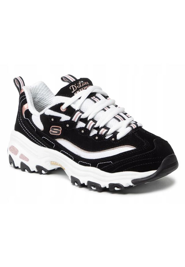 skechers - Buty damskie SKECHERS D'LITES 13154-BKRG sneakersy niskie sportowe 36,11. Kolor: czarny. Model: Skechers Sport. Sport: turystyka piesza