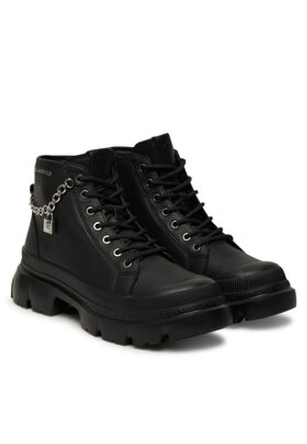 Karl Lagerfeld - KARL LAGERFELD Trapery Trekka Max Lock KL43542 Czarny. Kolor: czarny. Materiał: skóra