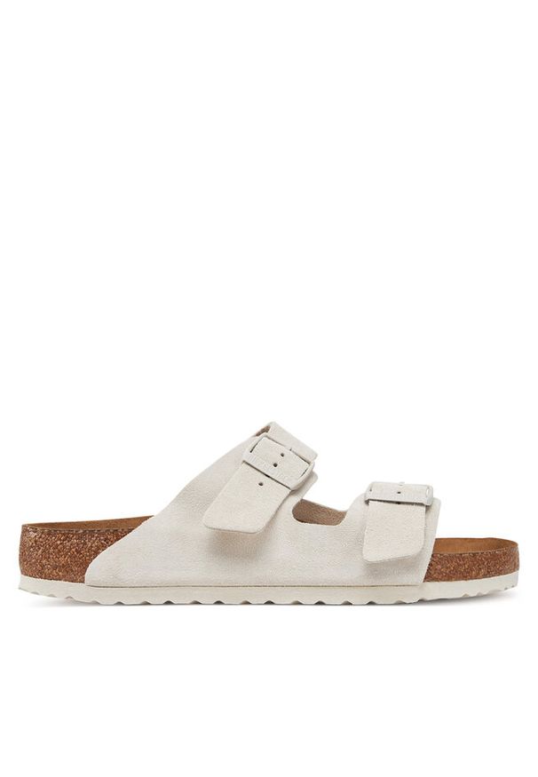 Klapki Birkenstock. Kolor: biały. Materiał: zamsz