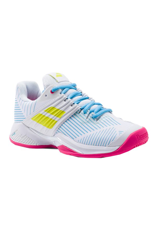 Buty do tenisa damskie Babolat 22 Propulse Fury Clay. Kolor: niebieski, wielokolorowy, różowy, biały. Sport: tenis