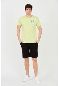 La Martina - LA MARTINA Żółty męski t-shirt z dużym logo, Rozmiar XXL. Kolor: żółty #4