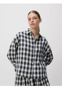 Reserved - Koszula w kratę - czarny. Kolor: czarny. Materiał: tkanina #1