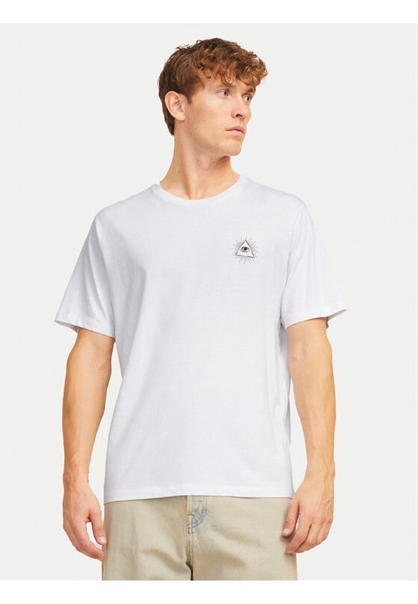 Jack & Jones T-Shirt Jackie 12271366 Biały Relaxed Fit. Kolor: biały. Materiał: bawełna