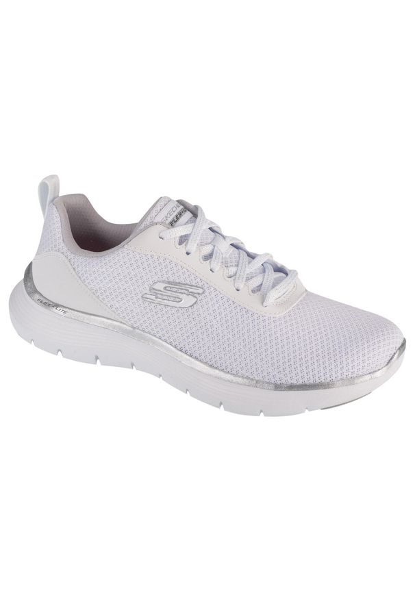 skechers - Buty do chodzenia damskie Skechers Flex Appeal 5.0. Kolor: biały. Materiał: syntetyk, materiał. Szerokość cholewki: normalna. Sport: turystyka piesza