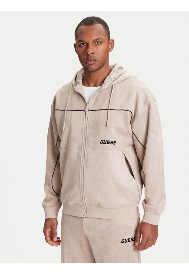 Guess Bluza Z5YQ05 KCJY2 Beżowy Regular Fit. Kolor: beżowy. Materiał: bawełna
