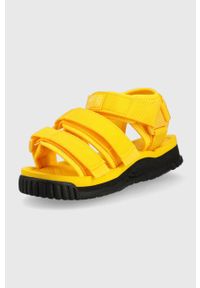 Shaka sandały damskie kolor żółty. Zapięcie: rzepy. Kolor: żółty. Materiał: materiał. Wzór: gładki. Obcas: na obcasie. Wysokość obcasa: niski #3