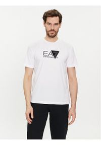 EA7 Emporio Armani T-Shirt 3DPT36 PJULZ 1100 Biały Regular Fit. Kolor: biały. Materiał: bawełna, syntetyk