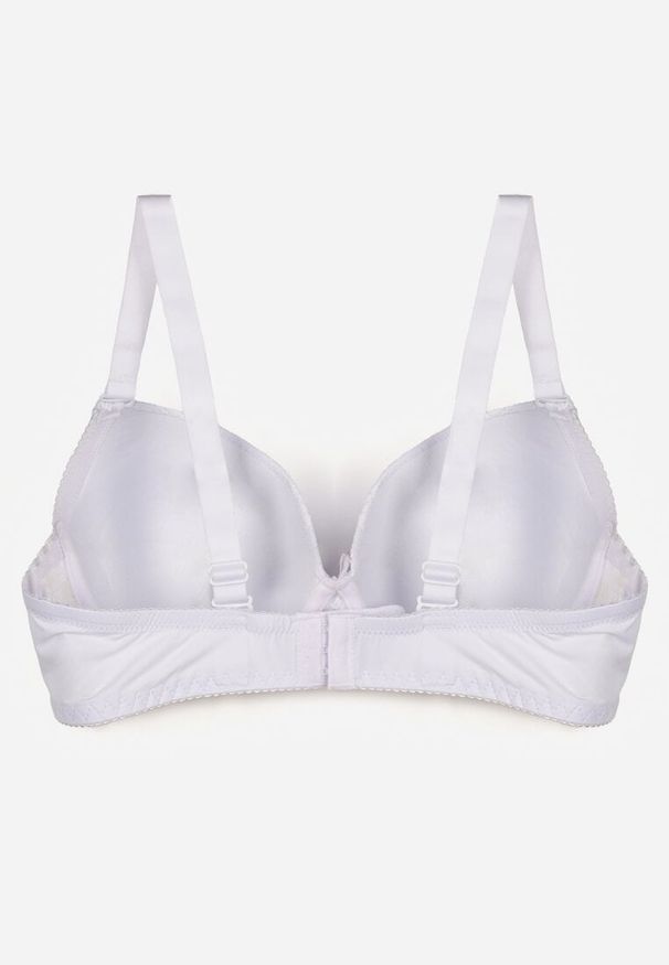 Renee - Biały Biustonosz z Koronką i Cyrkoniami Himelodia. Kolor: biały. Materiał: koronka. Wzór: koronka