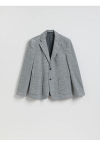 Reserved - Dzianinowa marynarka slim fit - szary. Kolor: szary. Materiał: dzianina #1