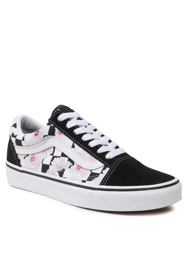 Tenisówki Vans Old Skool VN0007NTBM81 Hibiscus Check Black. Kolor: czarny. Materiał: materiał