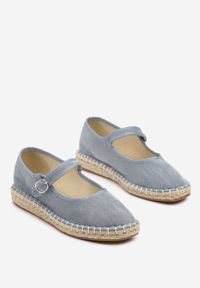 Born2be - Niebieskie Espadryle z Imitacji Zamszu z Zapięciem na Sprzączkę Zeonia. Okazja: na co dzień. Zapięcie: sprzączka. Kolor: niebieski. Materiał: zamsz. Obcas: na płaskiej podeszwie. Styl: casual, elegancki #4