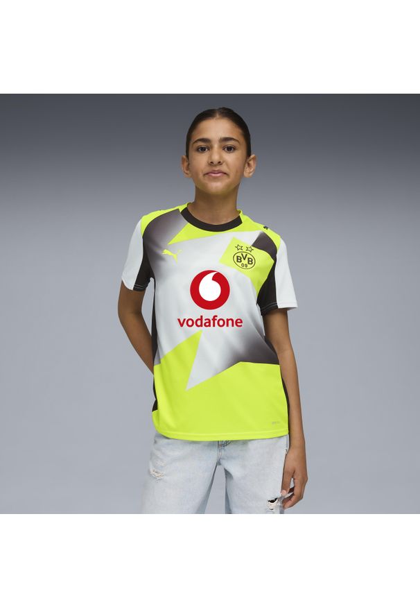 Oficjalna koszulka piłkarska Borussii Dortmund dla dzieci Puma 25/26 wyjazdowa. Materiał: materiał. Sport: piłka nożna