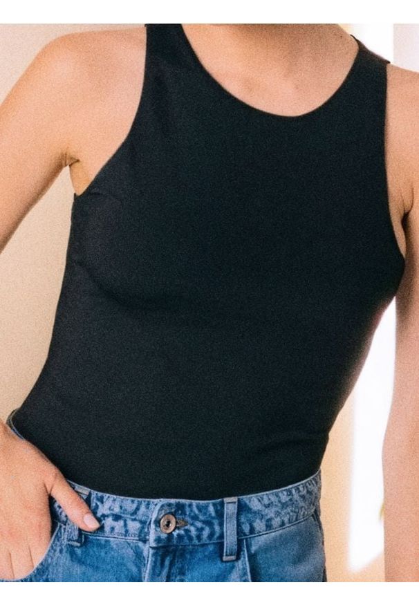 Sinsay - Body bez rękawów - czarny. Kolor: czarny. Długość rękawa: bez rękawów