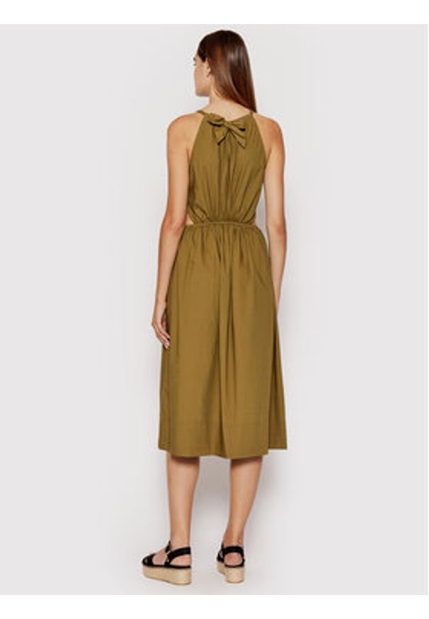 Sisley Sukienka letnia 4JOZLV00U Brązowy Regular Fit. Kolor: brązowy. Materiał: bawełna. Sezon: lato