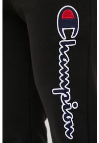 Champion spodnie Rib Cuff 217062 męskie kolor czarny z aplikacją. Kolor: czarny. Materiał: dzianina. Wzór: aplikacja #4