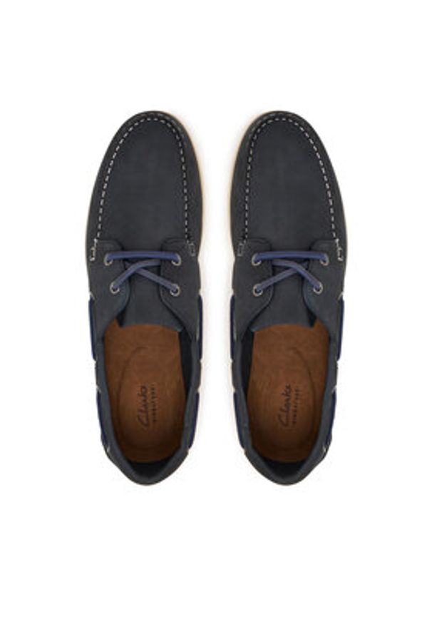Clarks Półbuty Charmouth Lace 26186600 Granatowy. Kolor: niebieski. Materiał: nubuk, skóra