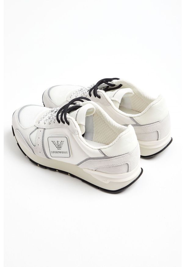 Emporio Armani - SNEAKERSY EMPORIO ARMANI. Materiał: skóra, guma, zamsz, materiał. Wzór: aplikacja