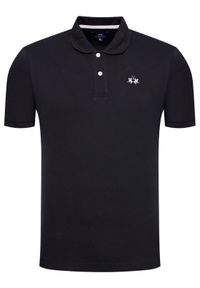 La Martina Polo BPMP01 PK031 Czarny Regular Fit. Typ kołnierza: polo. Kolor: czarny. Materiał: bawełna #1