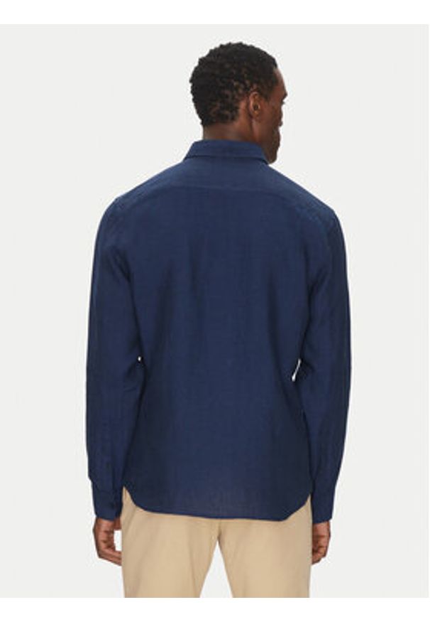 Michael Kors Koszula CS4400H4YT Granatowy Relaxed Fit. Kolor: niebieski. Materiał: len