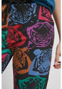 medicine - Medicine spodnie dresowe damskie kolor czarny wzorzyste. Kolor: czarny. Materiał: dresówka #2
