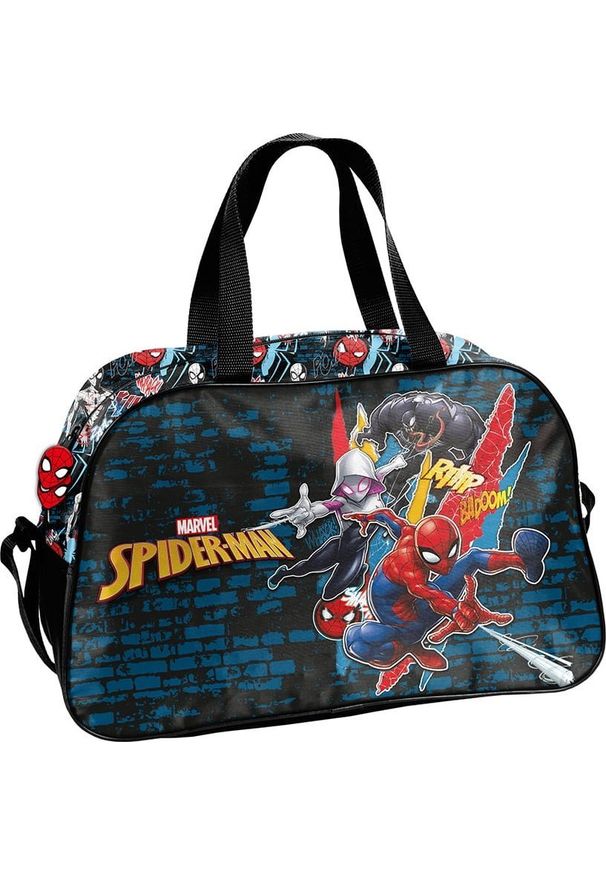 Torba Sportowa Na Uchwyt + Regulowany Pasek Paso Marvel Spiderman SP24GG-074. Wzór: motyw z bajki