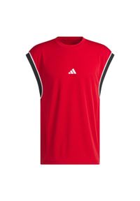 Adidas - Koszulka adidas Basketball All-World Sleeveless Tank. Kolor: czerwony, wielokolorowy, czarny. Materiał: materiał. Długość rękawa: bez rękawów. Sport: koszykówka