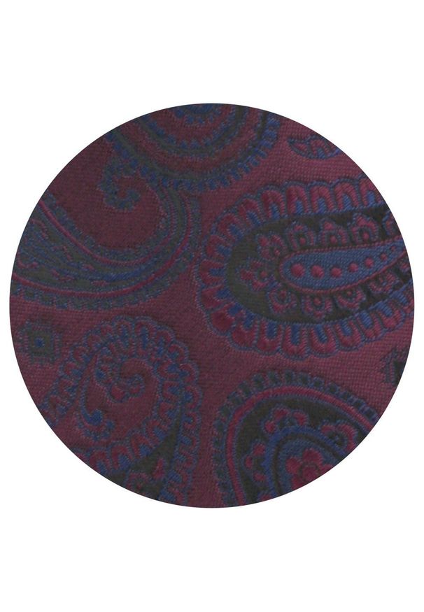 Krawat Męski - Angelo di Monti - Bordo z Dużym Paisley. Kolor: czerwony. Materiał: tkanina. Wzór: paisley. Styl: elegancki, wizytowy