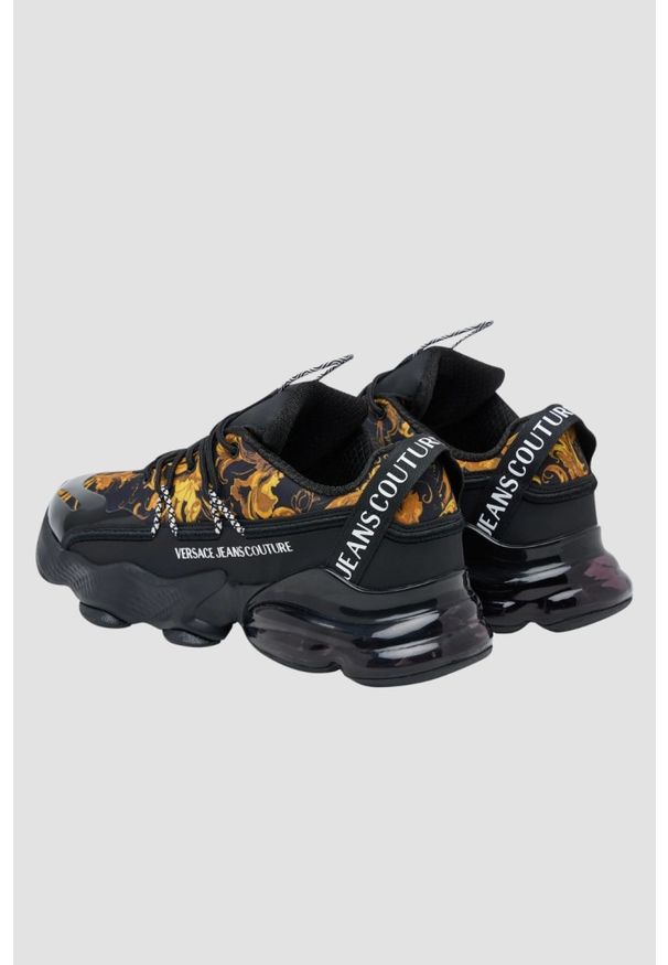 Versace Jeans Couture - VERSACE JEANS COUTURE Czarne męskie sneakersy Fondo Nomo Dis. 15, Rozmiar 42. Kolor: czarny