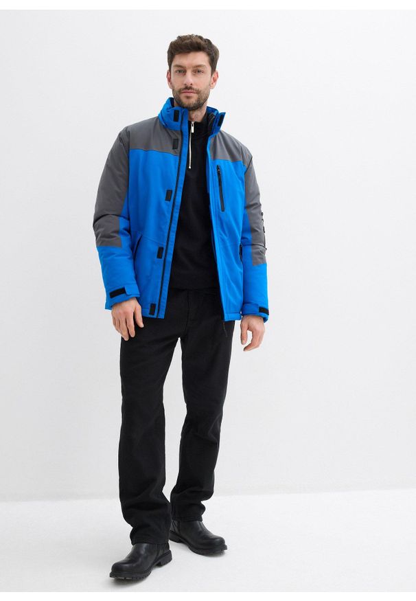 bonprix - Hydrofobowa kurtka funkcyjna z miękką podszewką polarową. Kolor: niebieski. Materiał: polar