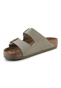 Klapki Birkenstock Arizona Bs M 1027704 zielone. Okazja: na co dzień. Kolor: zielony. Materiał: materiał. Wzór: paski. Styl: casual, klasyczny #3