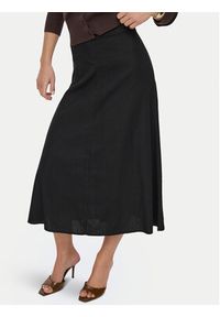 only - ONLY Spódnica midi Goa 15363690 Czarny Regular Fit. Kolor: czarny. Materiał: len #4