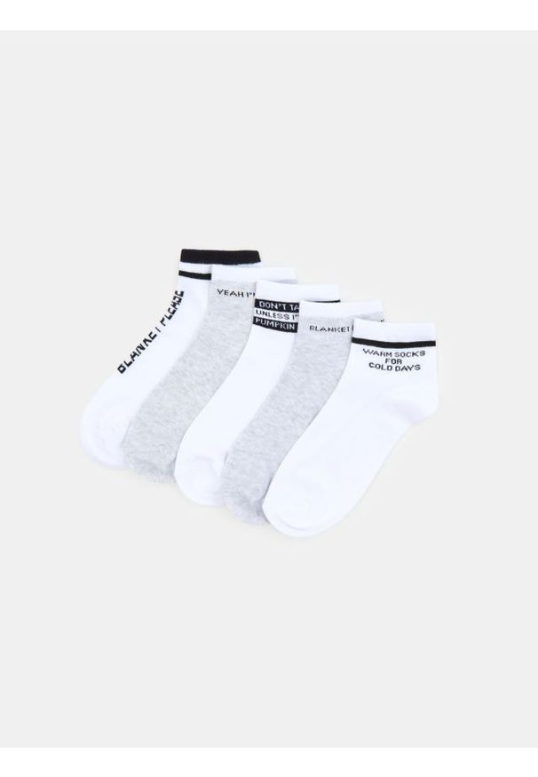Sinsay - Skarpetki z bawełną 5 pack - biały. Kolor: biały. Materiał: bawełna