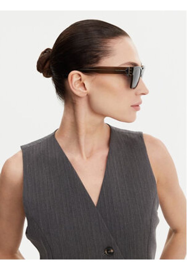 Trussardi Jeans - Trussardi Okulary przeciwsłoneczne TSM9026 Zielony. Kolor: zielony