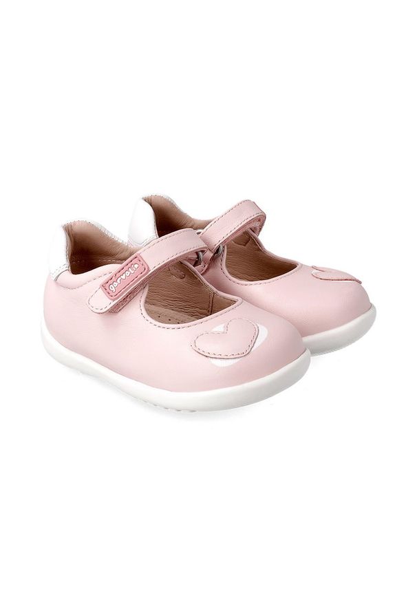 Garvalin - Baleriny dziecięce. Nosek buta: okrągły. Kolor: różowy. Materiał: syntetyk, materiał, skóra. Szerokość cholewki: normalna