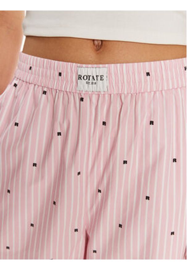 ROTATE Spodnie materiałowe 1125002976 Różowy Straight Fit. Kolor: różowy. Materiał: bawełna