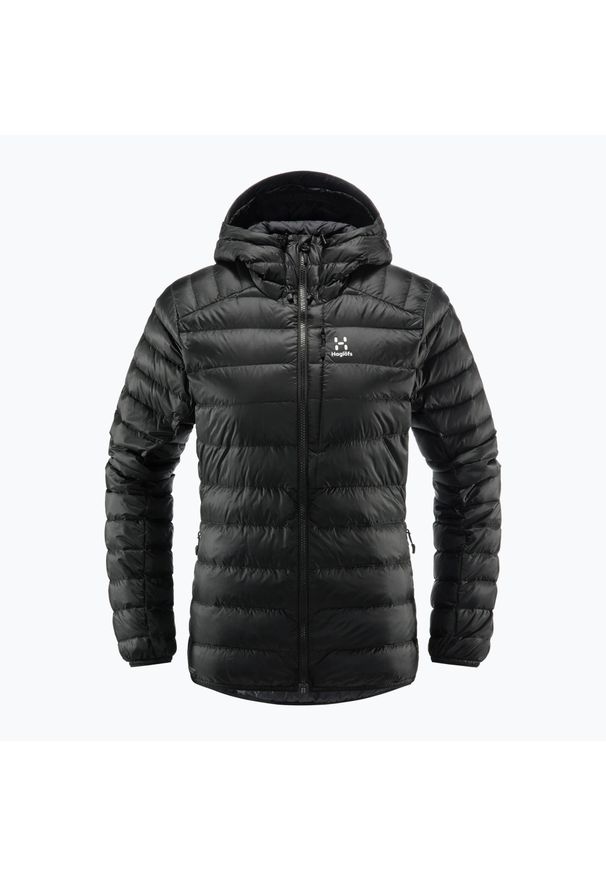 Kurtka puchowa damska Haglöfs Roc Down Hood. Kolor: czarny. Materiał: puch. Sezon: zima. Styl: sportowy