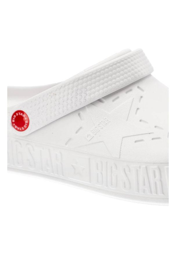 Big-Star - Białe Klapki Big Star Męskie Wodoodporne Buty. Okazja: do domu. Kolor: biały. Wzór: aplikacja