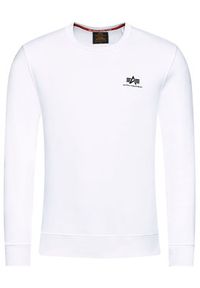 Alpha Industries Bluza Basic 188307 Biały Regular Fit. Kolor: biały. Materiał: bawełna