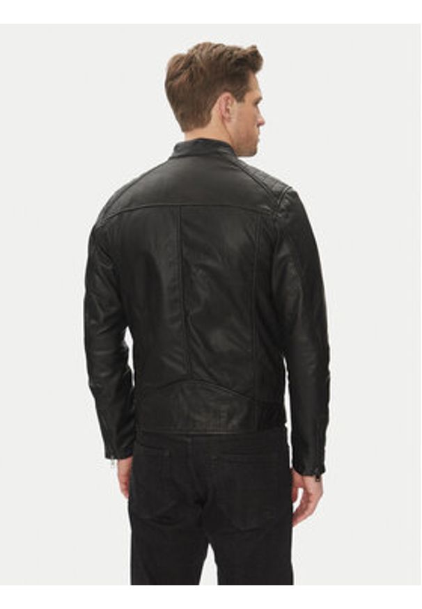 Serge Pariente Kurtka skórzana Sean Czarny Regular Fit. Kolor: czarny. Materiał: skóra