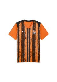 Puma - Męska koszulka domowa FC Shakhtar Donetsk 25/26 PUMA Rickie Orange Black. Kolor: czarny, pomarańczowy, wielokolorowy, żółty