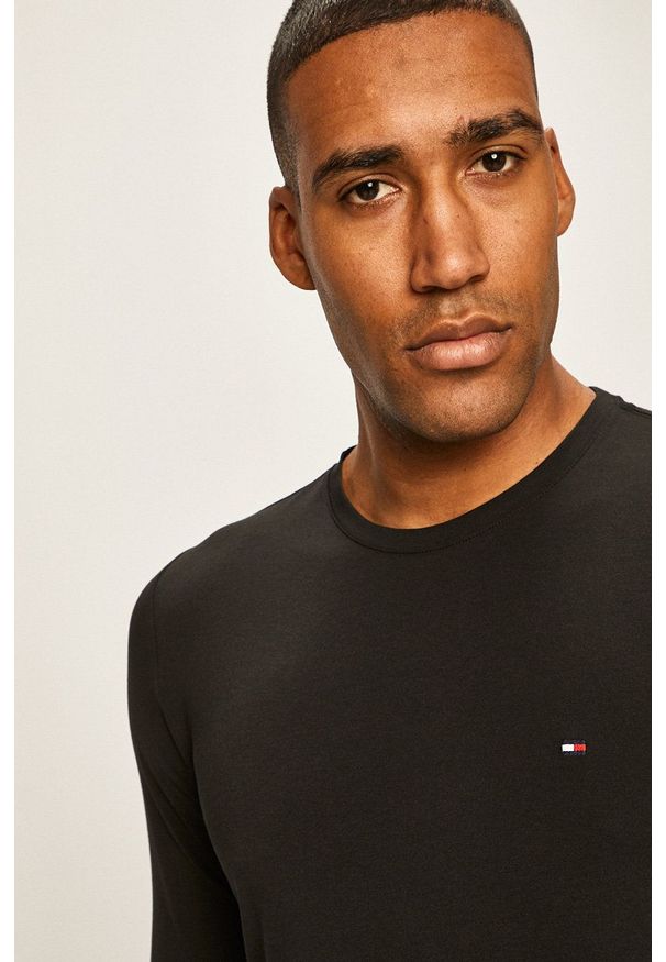 TOMMY HILFIGER - Tommy Hilfiger - Longsleeve. Okazja: na co dzień. Kolor: czarny. Materiał: dzianina. Długość rękawa: długi rękaw. Styl: casual