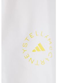Adidas by Stella McCartney - adidas by Stella McCartney Kurtka z dołączoną nerką kolor biały przejściowa oversize. Typ kołnierza: kaptur. Kolor: biały. Materiał: materiał #2