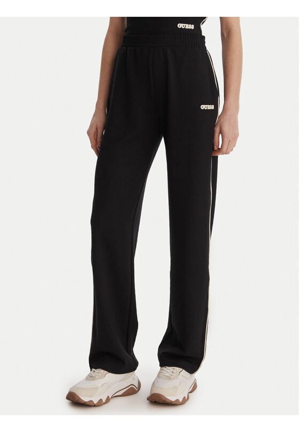 Guess Spodnie dresowe V6GB16 K4777 Czarny Regular Fit. Kolor: czarny. Materiał: syntetyk