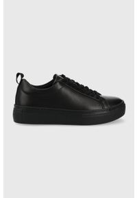 vagabond - Vagabond sneakersy skórzane ZOE PLATFORM kolor czarny. Nosek buta: okrągły. Zapięcie: sznurówki. Kolor: czarny. Materiał: skóra. Obcas: na platformie
