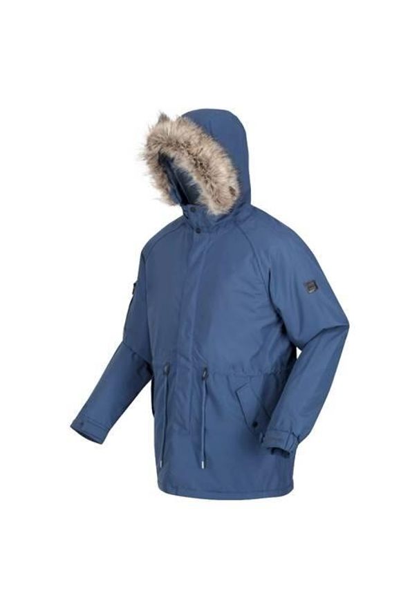 Kurtka uniwersalna męska Regatta Winterparka Salinger Iii. Typ kołnierza: kaptur. Kolor: niebieski. Materiał: syntetyk. Sport: turystyka piesza