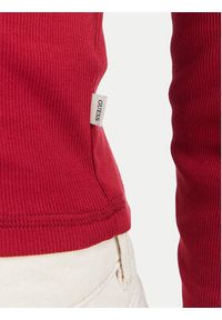 Guess Jeans Bluzka W6YP03 K3647 Bordowy Slim Fit. Kolor: czerwony. Materiał: bawełna #4
