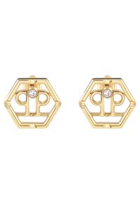 Philipp Plein - PHILIPP PLEIN Kolczyki Hexagon PJ2AA06EU Złoty. Materiał: ze stali, ze stali nierdzewnej. Kolor: złoty #1