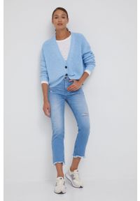 Sisley jeansy Ipanema damskie medium waist. Kolor: niebieski