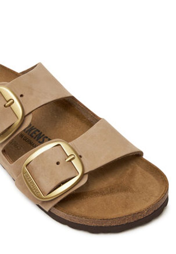 Birkenstock Klapki Arizona Big Buckle 1024064 Beżowy. Kolor: beżowy. Materiał: nubuk, skóra