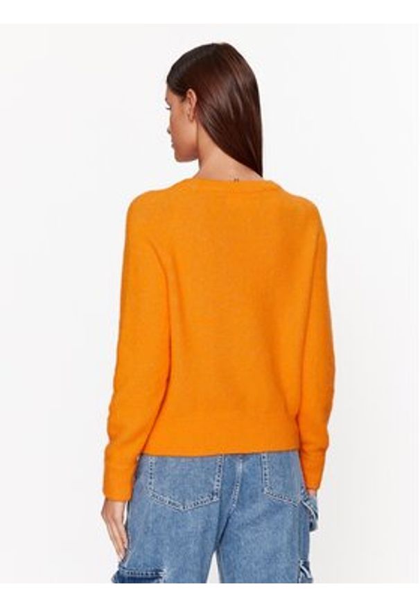 Samsoe & Samsoe - Samsøe Samsøe Sweter F00022152 Pomarańczowy Regular Fit. Kolor: pomarańczowy. Materiał: syntetyk
